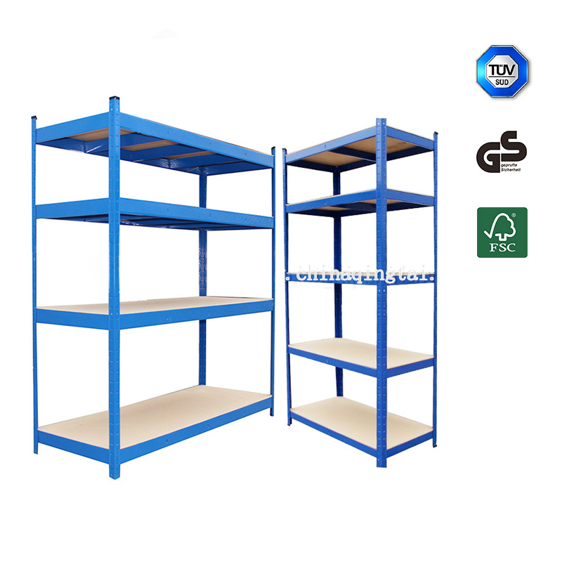 Heavy duty 5 layers stacking storage boltless rack black garage shelf