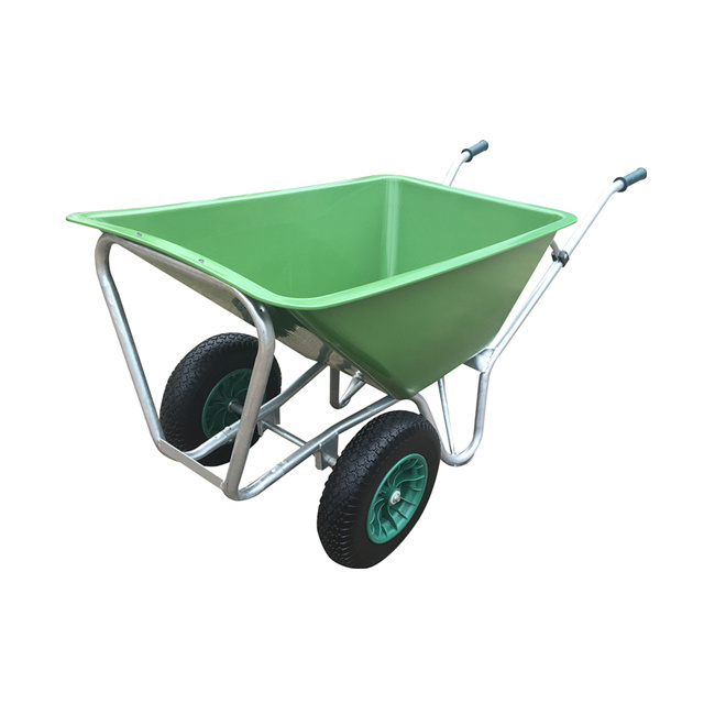 160L hot dip galvannised plastic tray wheelbarrow