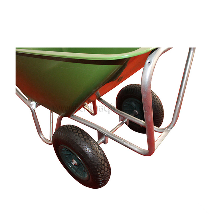 160L hot dip galvannised plastic tray wheelbarrow