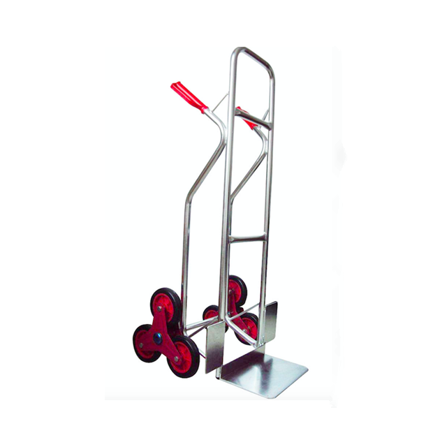 Six-wheel aluminium hand trolley for climbing stairs