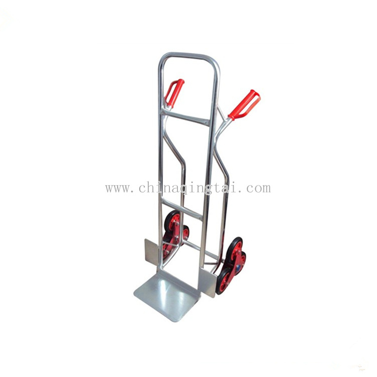 Six-wheel aluminium hand trolley for climbing stairs