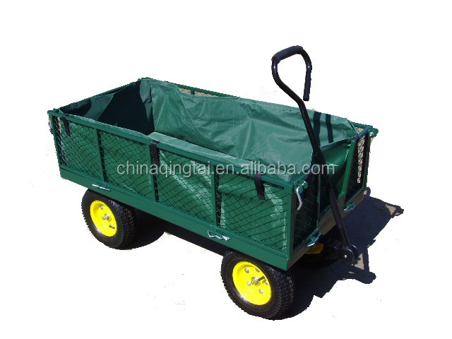 Good quality steel mesh garden cart used garden wagon cart