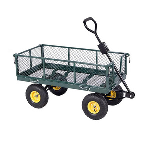 Good quality steel mesh garden cart used garden wagon cart