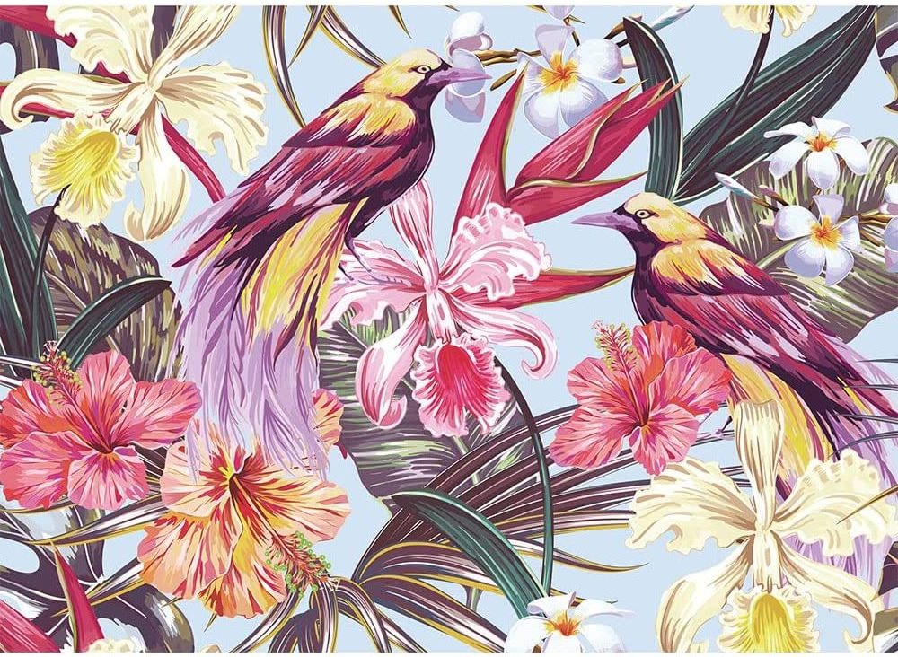 Custom 1000 Piece Paper Education Adult Game Puzzle Manufacture Jigsaw Puzzle Game 1000 Pieces Bird Paradise with Glue Sheets