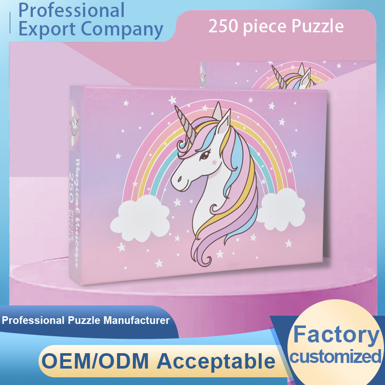 Puzzle Factory Hot sale Wholesale Custom 250  500 1000 Piece Diy Kids Toys Unicorn Jigsaw Puzzle