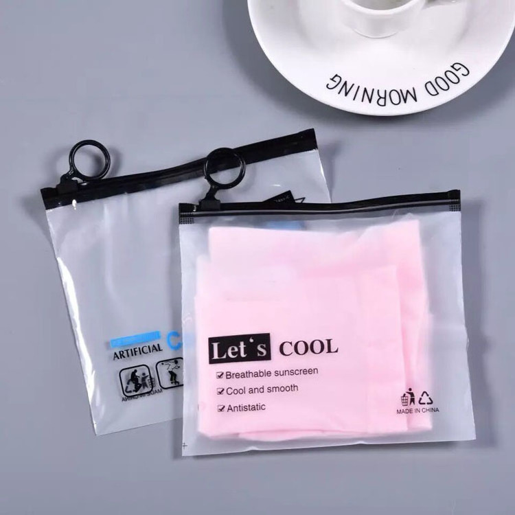 High quality Pull Ring Plain Zip Lock Bag Frosted PVC EVA PE Zipper bag for Clothing Hoodies Swimwear Underwear socks Packaging