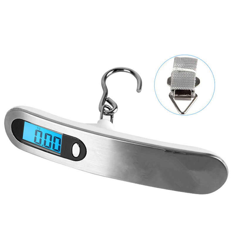 LCD Display 50 kg Portable Stainless Steel Digital Hanging Luggage Scale with Tare Function for Travel Suitcase