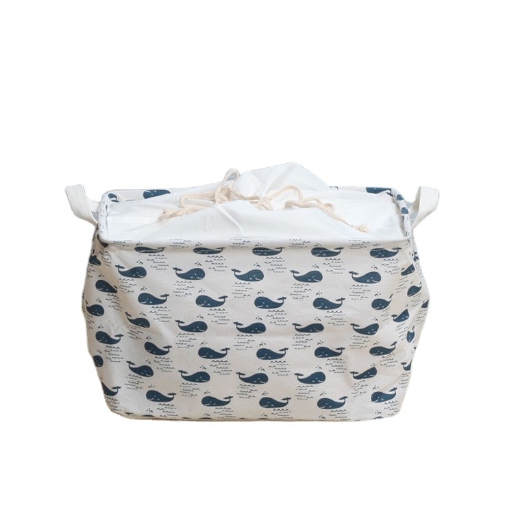 Modern Fabric Clothing Storage Box Small Rectangle Laundry Basket with Handle for Closet or for Sundries Wholesale