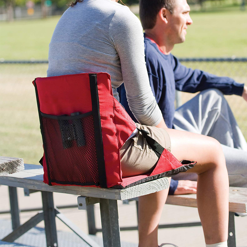 Stadium Cushion Rainbow Opp Bag Foam Red Square Knitted Seat Cushion Custom Logo Accepted Made of Polyester Folded