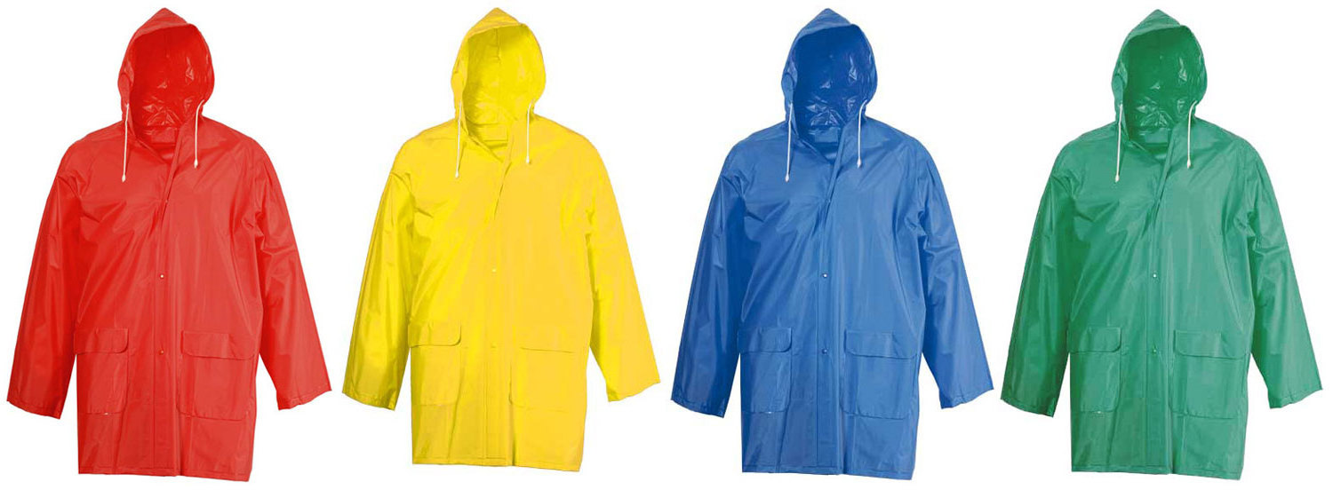 waterproof adult plastic red rain jacket