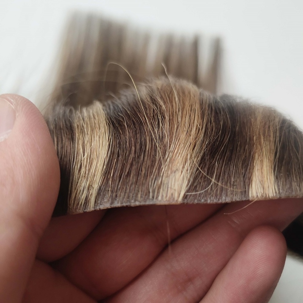 Double Drawn Injected Tape Hair Extensions Making Machine Invisible Skin Piano Color PU Weft