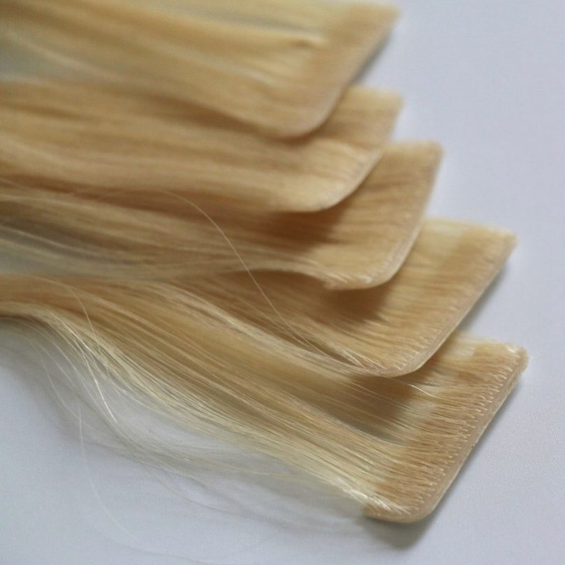 Double Drawn Injected Tape Hair Extensions Making Machine Invisible Skin Piano Color PU Weft