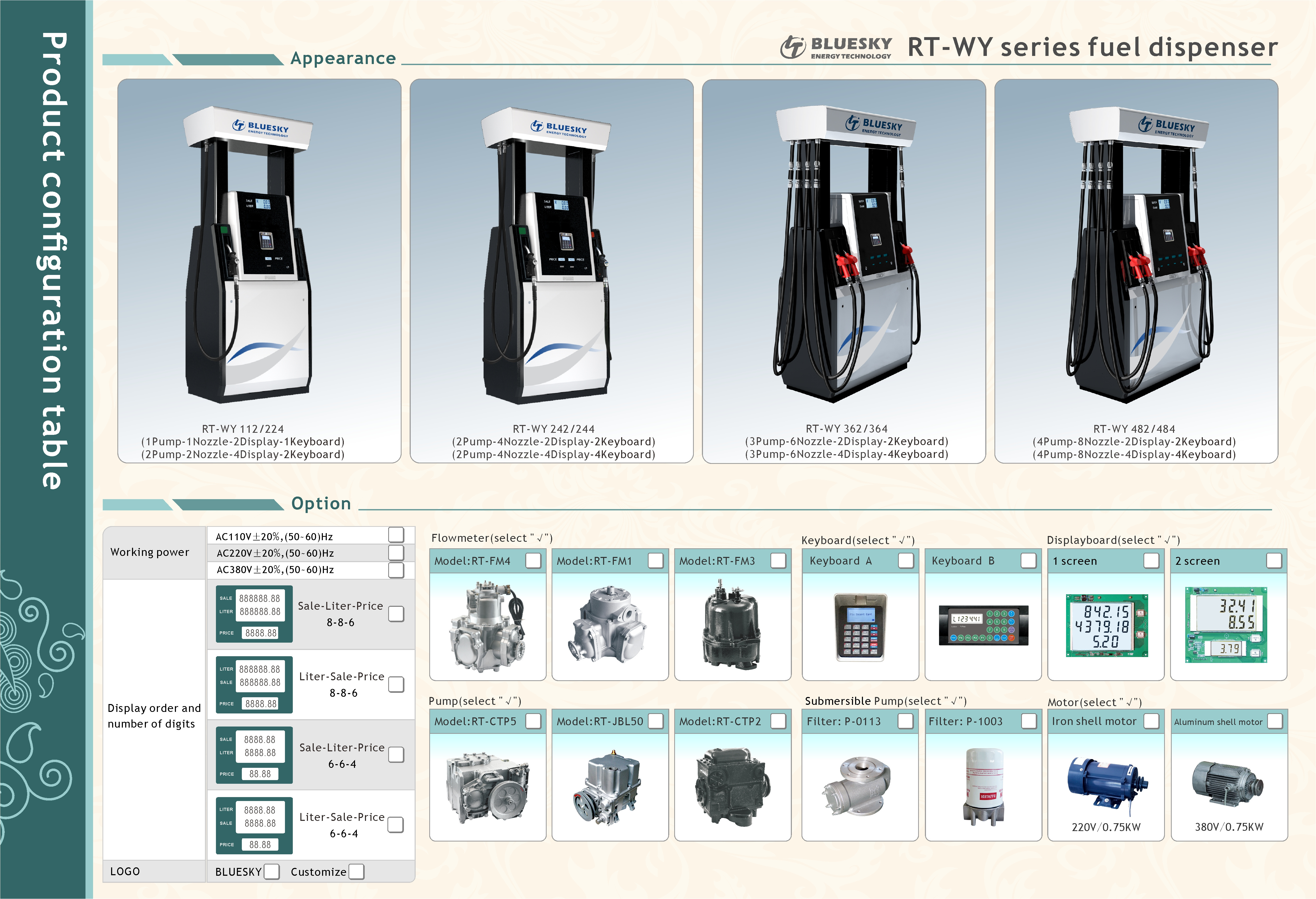 China Manufacturer Widely Used Good Price Four Nozzle Petrol Pump Fuel Dispenser For Sale