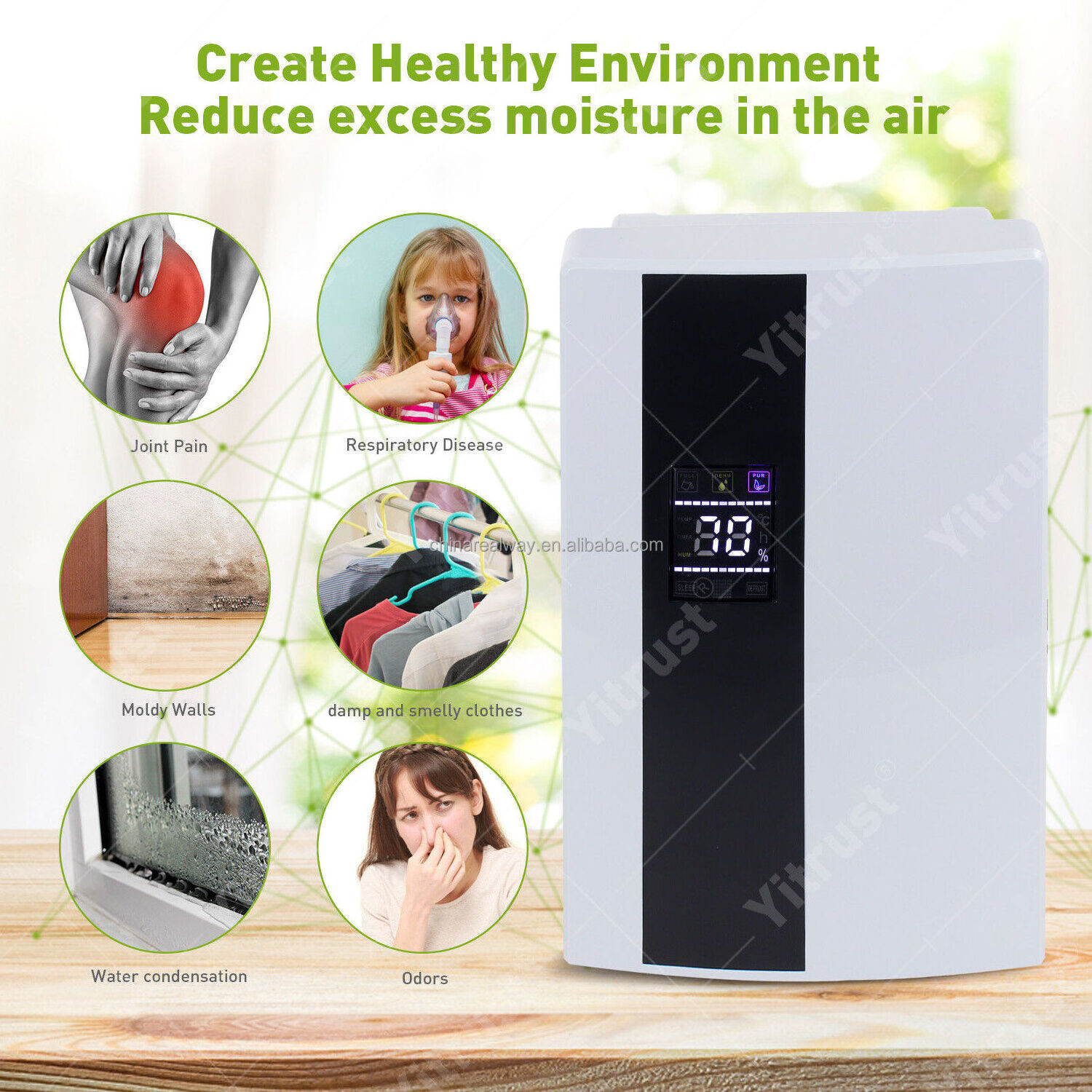 Australia hot sell 2200ML home mini Dehumidifier Moisture Absorb Electric Air Purifier HomeDrying Machine