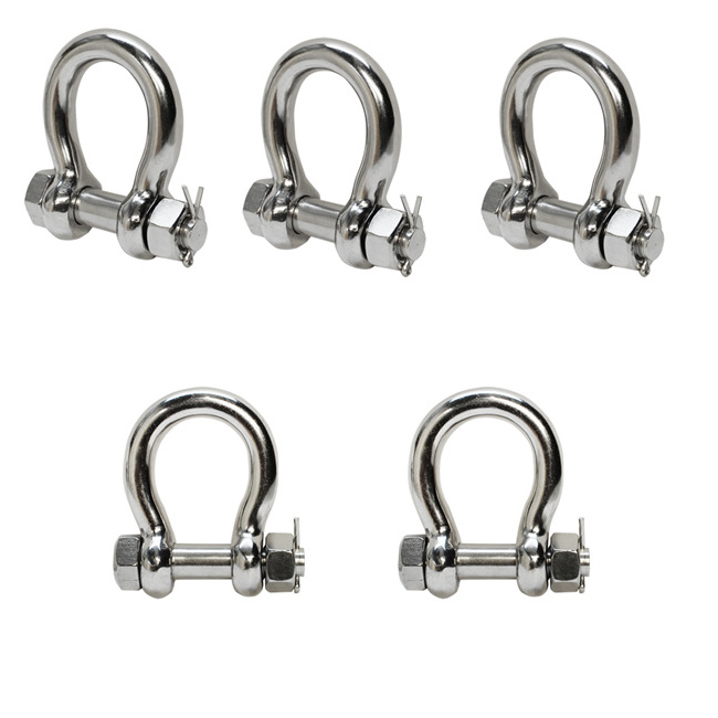 stainless steel small bow shackle 1/4 inch 1 inch 5/16 inch shackles marinated hardware