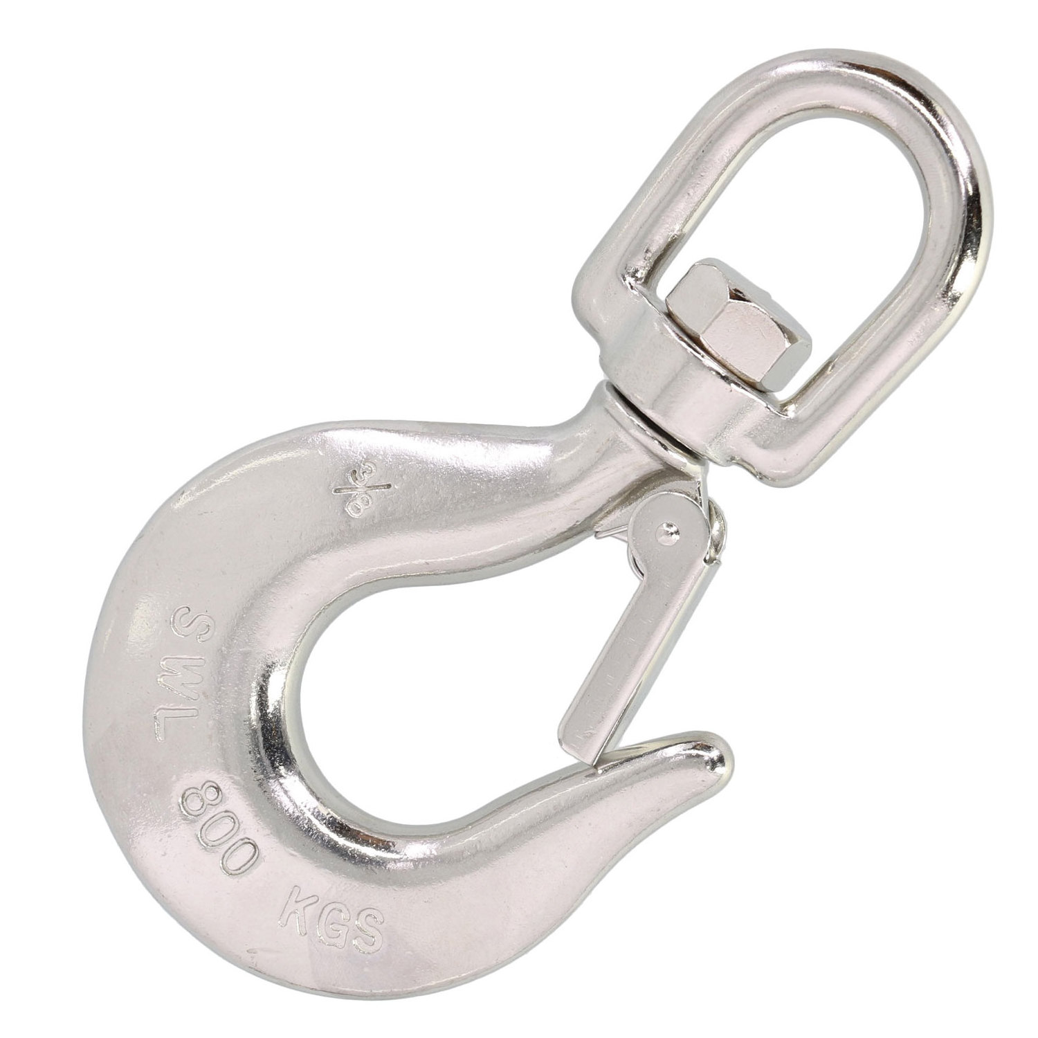 Durable Slip Hook-Heavy Type Stainless Steel Eye Hook Swivel End With Safety Latch