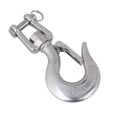 Durable Slip Hook-Heavy Type Stainless Steel Eye Hook Swivel End With Safety Latch