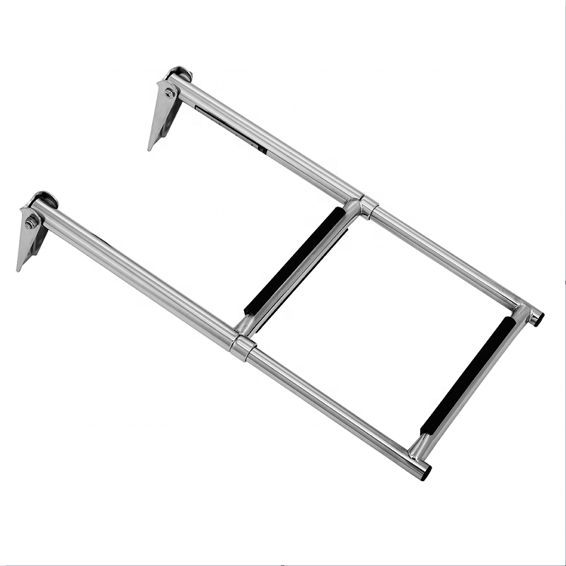 Stainless Steel Marine Boat Swimming Pool Telescopic Folding Ladder with anti-slid steps