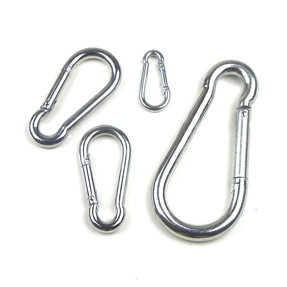 Heavy Duty Carabiner Clips Stainless Steel Spring Snap Hook Set for Camping Swing Boating Hammock Hiking