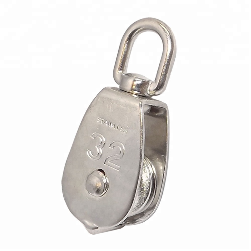 Stainless Steel Single  Pulley With Eye End Rigging Hardware Swivel Block