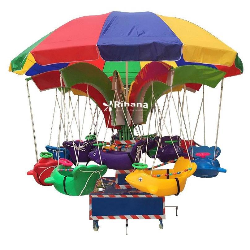 New 12-seat Small Flying Chair Project Flying Fish Chair Outdoor Commercial Amusement Equipment Air Lift Flying Chair For Child