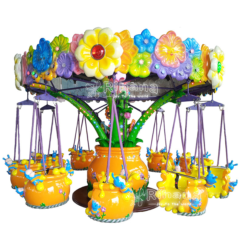 Amusement Park Little bee flying chair Rides Chairoplane Kids Luxury Flying Chairs Electric Games Swing Small Extreme Ride For S