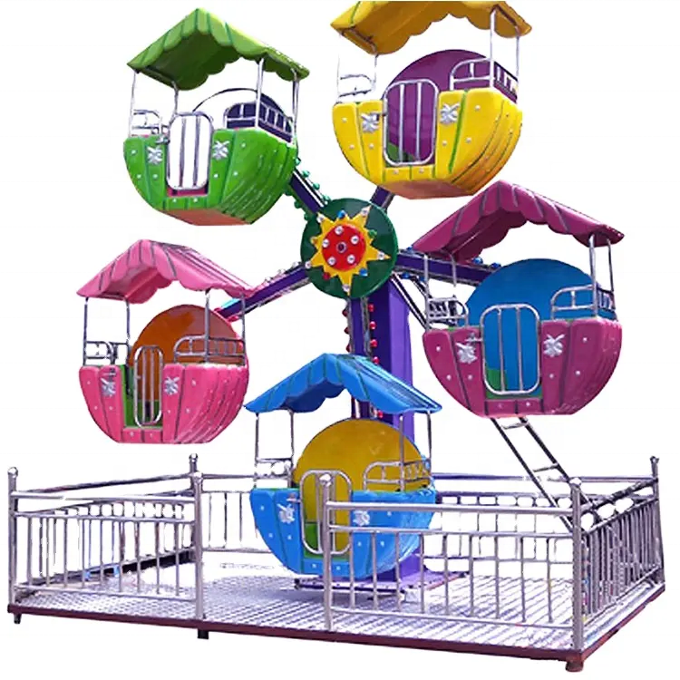 Outdoor Park Rides Antique Kids Interesting Children Playground Rides 5 Cabins Kids Mini Ferris Wheel For Sale