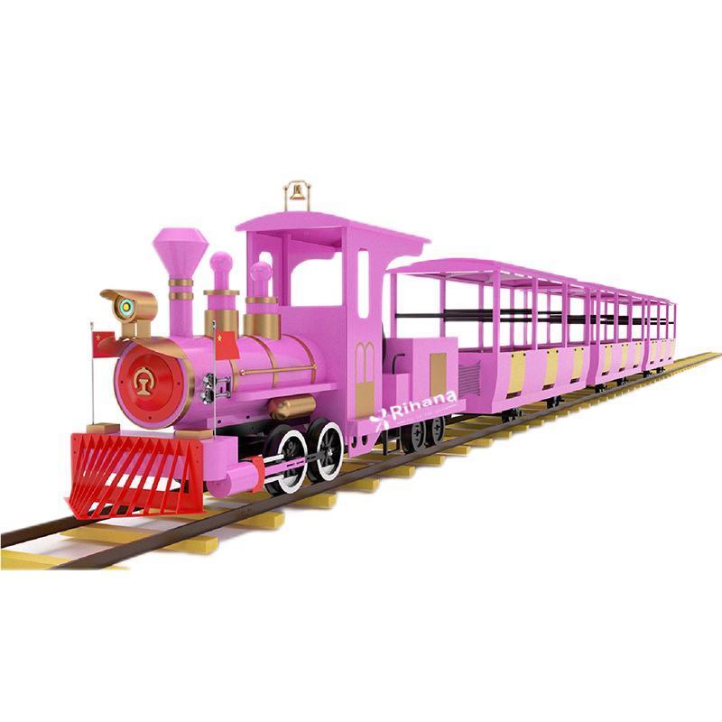 Hot selling scenic spots, sightseeing tracks, steam outdoor rail mounted trains for sale