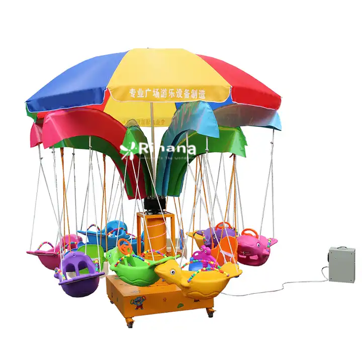 New 12-seat Small Flying Chair Project Flying Fish Chair Outdoor Commercial Amusement Equipment Air Lift Flying Chair For Child