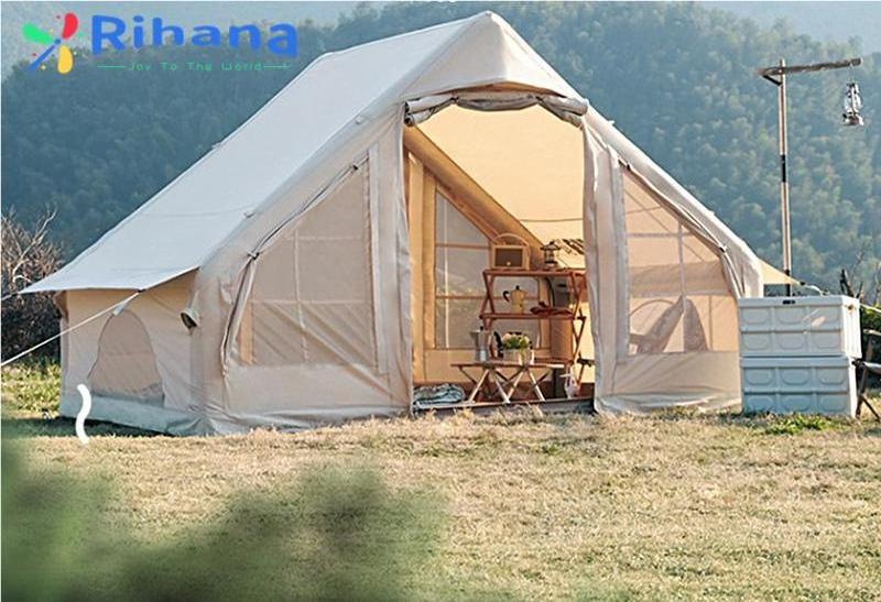 2024 Hot Sale 3-4 Person Glamping Inflatable Camping Tent Inflatable Tent Outdoor Camping Waterproof Family Tent