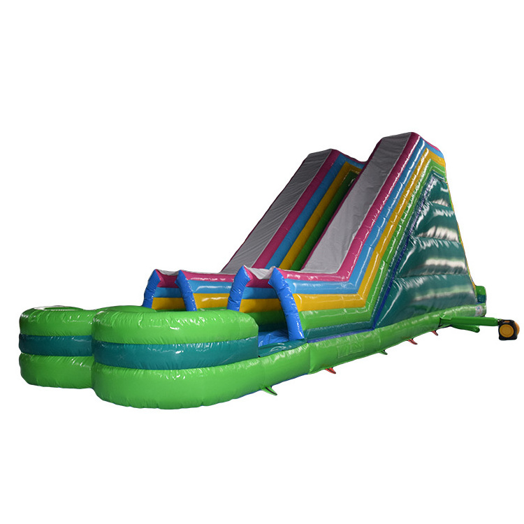 Commercial Yard Adult Waterslide Blue Big Water Bounce House High Palm Tree Inflatable Water Slide With Pool For Kids