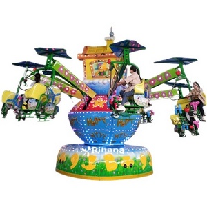 2023 New Popular Parent-child Amusement Facilities Automatic Rotating Bicycle Ascending Flying Chair for Sale