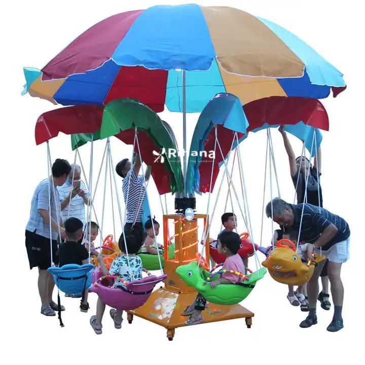 New 12-seat Small Flying Chair Project Flying Fish Chair Outdoor Commercial Amusement Equipment Air Lift Flying Chair For Child