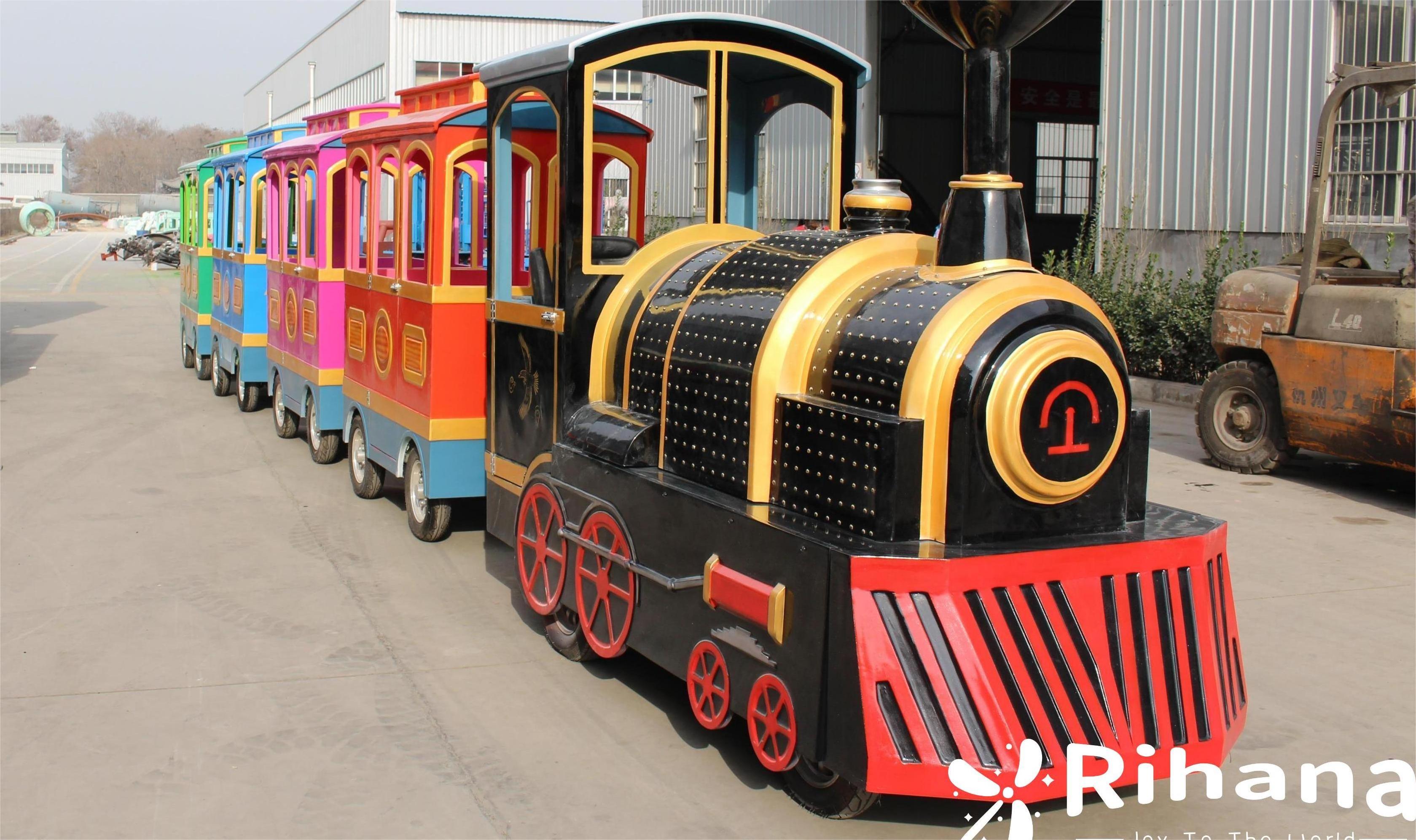 Top Seller Manufacture Amusement Park Children Electric Train Trackless Kids Train  For Sale