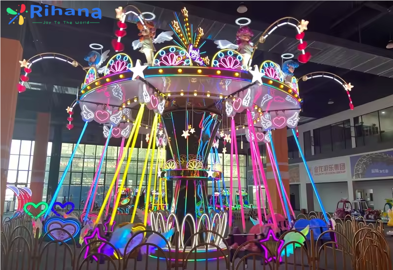 16 Seats Kids Amusement Park Equipment Swing Carousel Flying Chair Mini Carnival Fair Shopping Mall Center Rides