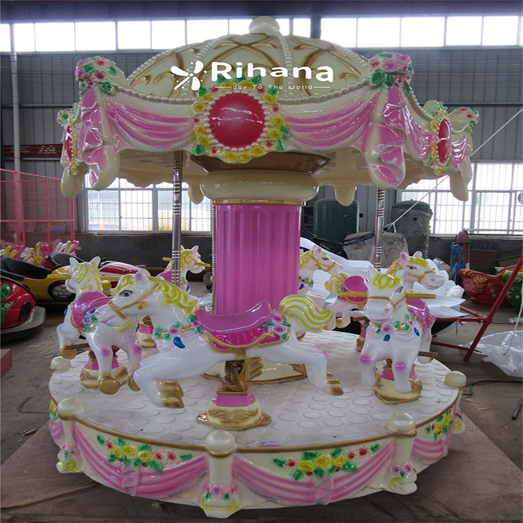 2023 New Type Kiddie Rides Merry Go Round Carousel Horses Customized 1 Set Playground Galvanized Steel and Fiberglass For Sale