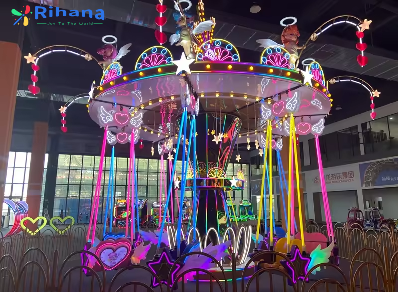 16 Seats Kids Amusement Park Equipment Swing Carousel Flying Chair Mini Carnival Fair Shopping Mall Center Rides