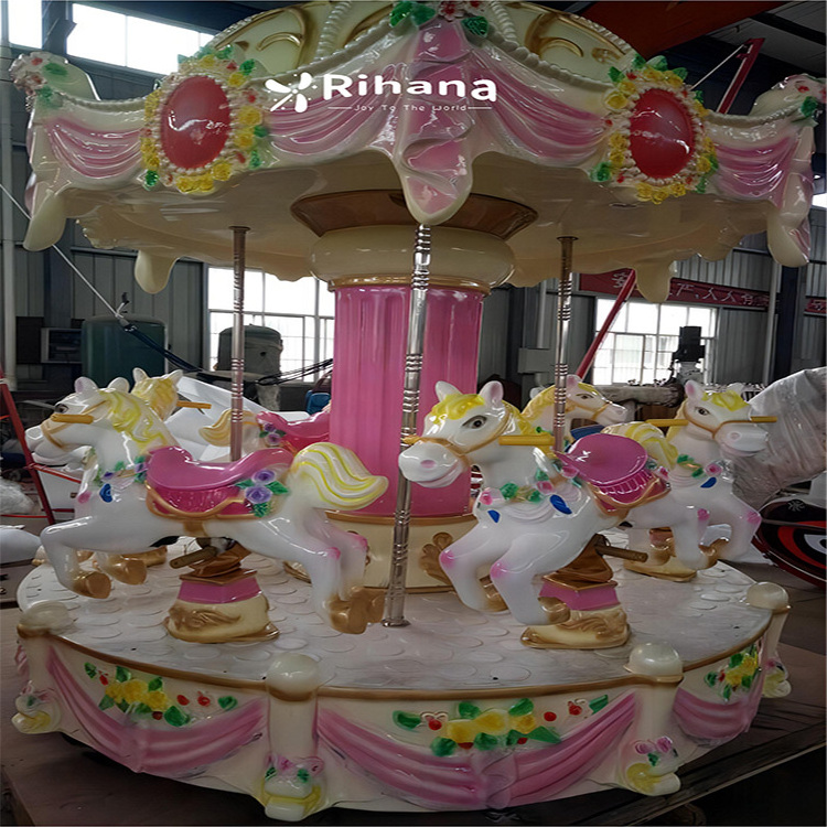 2023 New Type Kiddie Rides Merry Go Round Carousel Horses Customized 1 Set Playground Galvanized Steel and Fiberglass For Sale