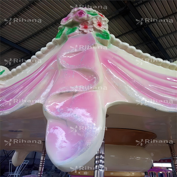 2023 New Type Kiddie Rides Merry Go Round Carousel Horses Customized 1 Set Playground Galvanized Steel and Fiberglass For Sale