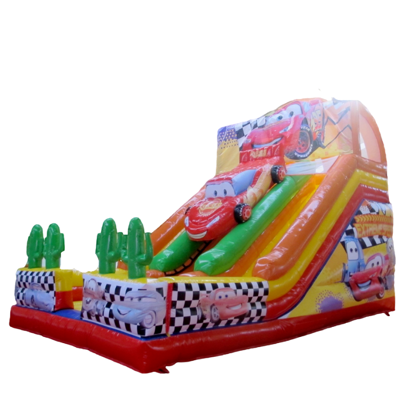 2023 Commercial Fun City Inflatable Dry Slide  McQueen Themed Inflatable Double Lanes Slides For Kids