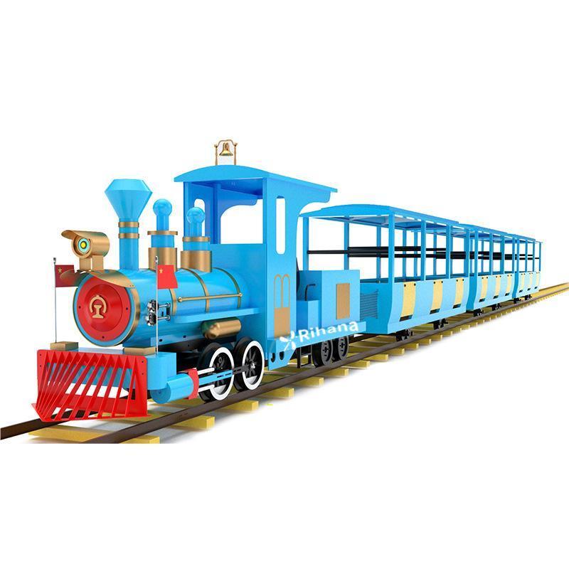 Hot selling scenic spots, sightseeing tracks, steam outdoor rail mounted trains for sale