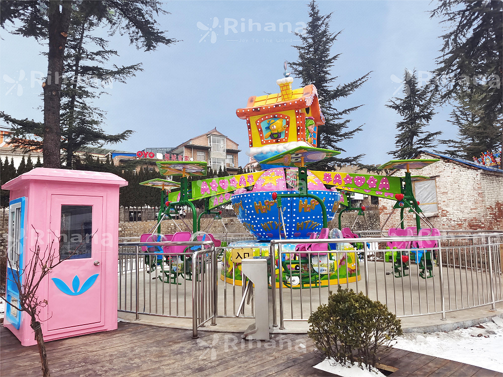 2023 New Popular Parent-child Amusement Facilities Automatic Rotating Bicycle Ascending Flying Chair for Sale