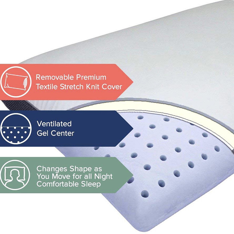 CertiPUR-US Standard Memory Foam Pillow for Heathy Sleeping gel memory foam pillow