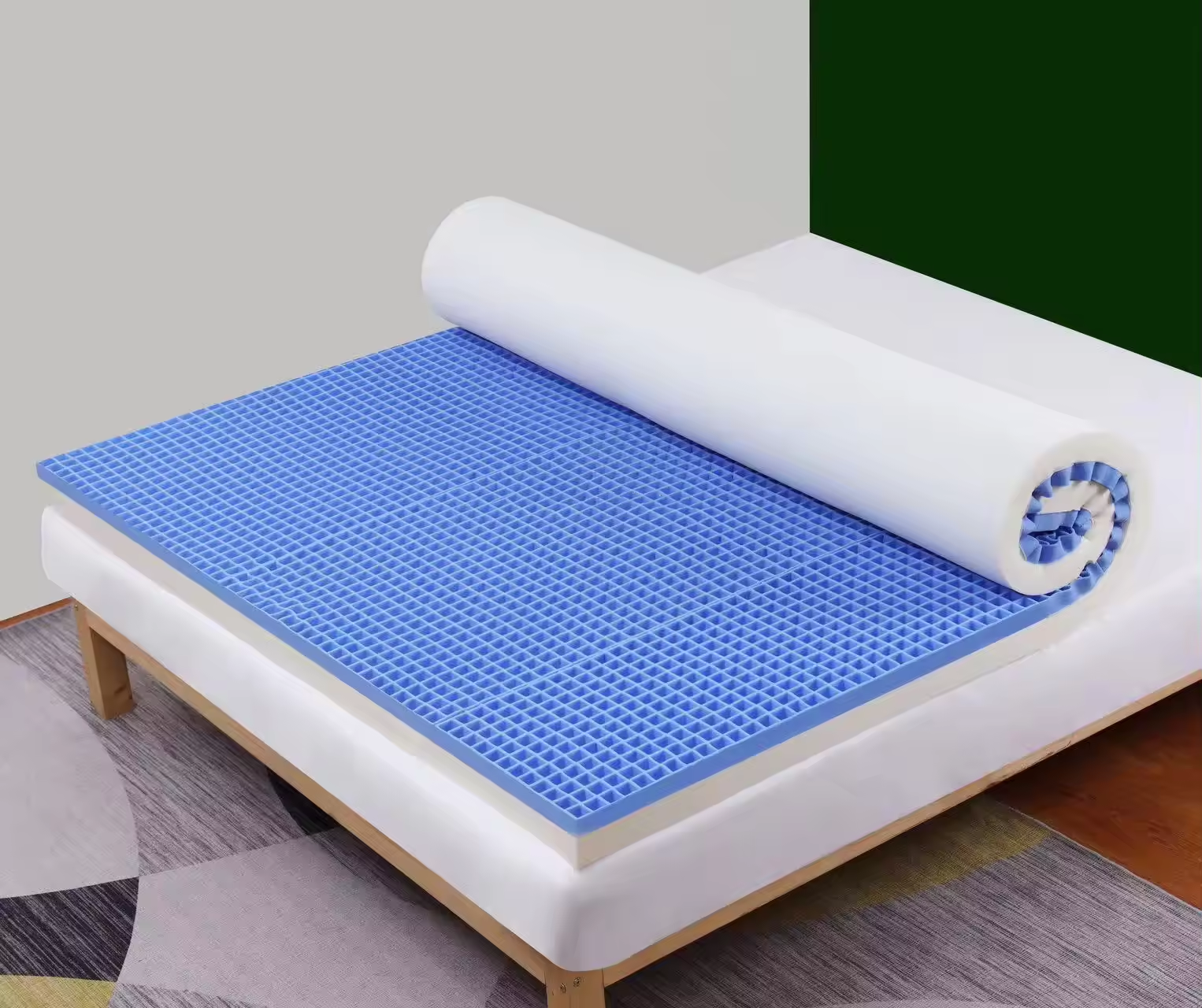 Colors Customized King Queen Size Tpe Silicone Cooling Air Gel Grid Hybrid Mattress Topper