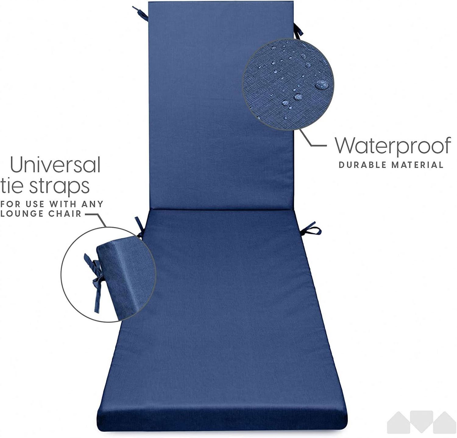 Outdoor Lounge Chair Cushion Waterproof and Washable pool chair seat cushion Patio Chaise Lounge Cushion