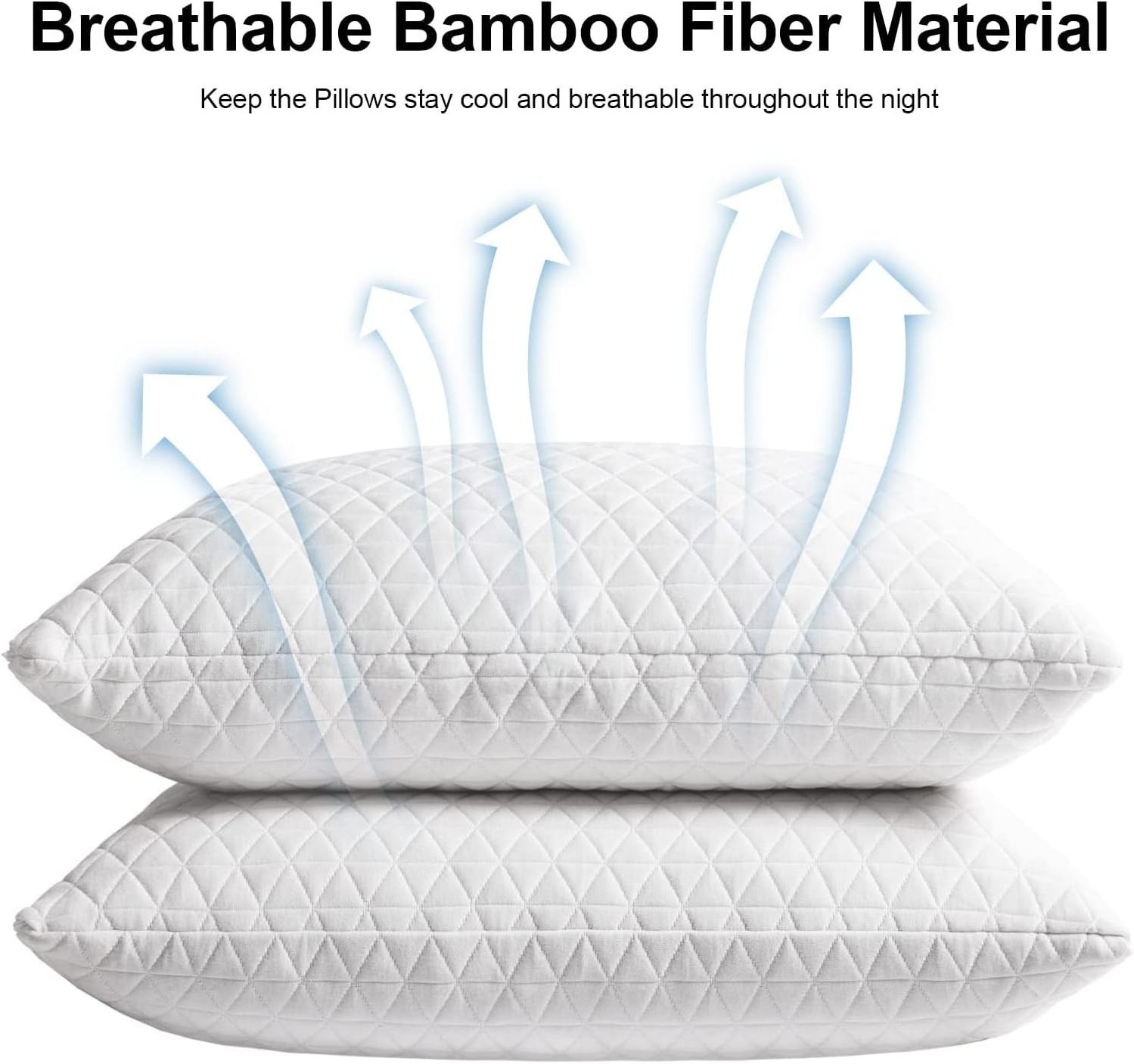 Factory Wholesale Bamboo Viscose Gel Infused Memory Foam Shredded Memory Sleeping Pillow for Back and Side Sleeper