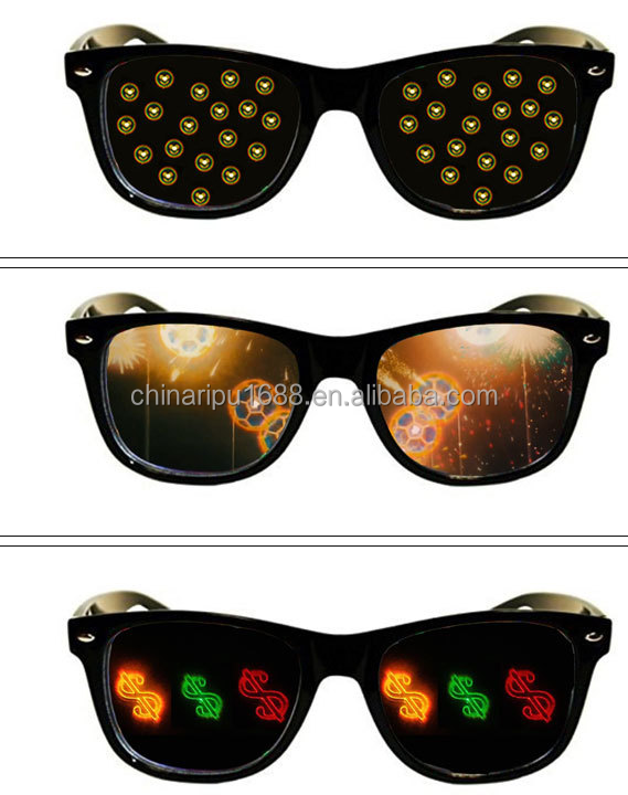 3D Fireworks glasses  Special effect glasses  Diffractive glasses  grating  lens   frame