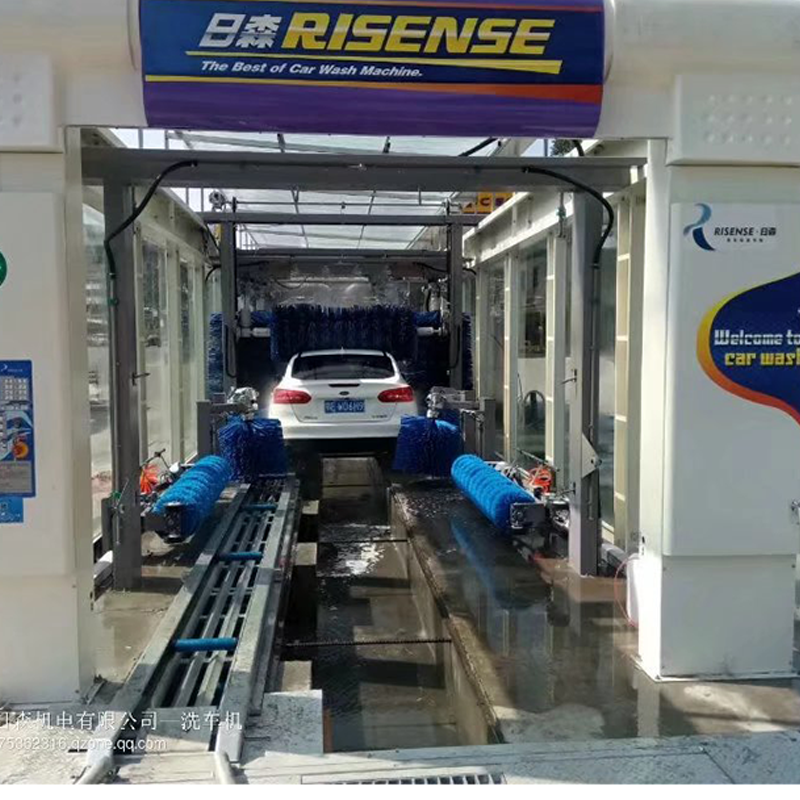 Risense best commercial tunnel full automatic brush washing used car wash machine auto car wash machine for sale