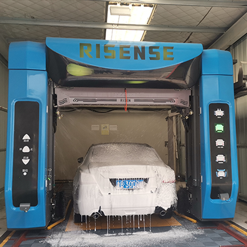 Risense full automatic 360  touch free no touch touchless car wash machine with wheel brush and air dryer