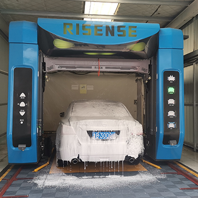 Risense full automatic 360  touch free no touch touchless car wash machine with wheel brush and air dryer